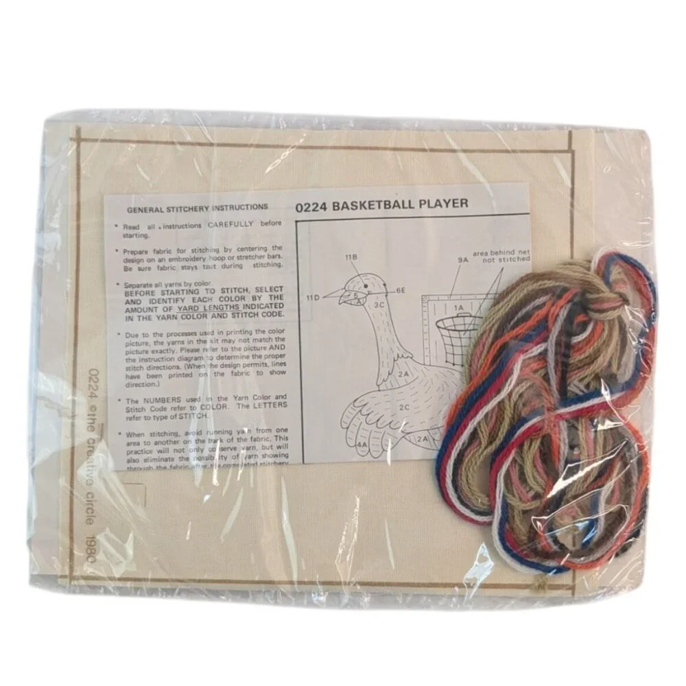 Creative Circle Needlepoint Kit 224, 774, 826 Flowers Basketball Player Complete